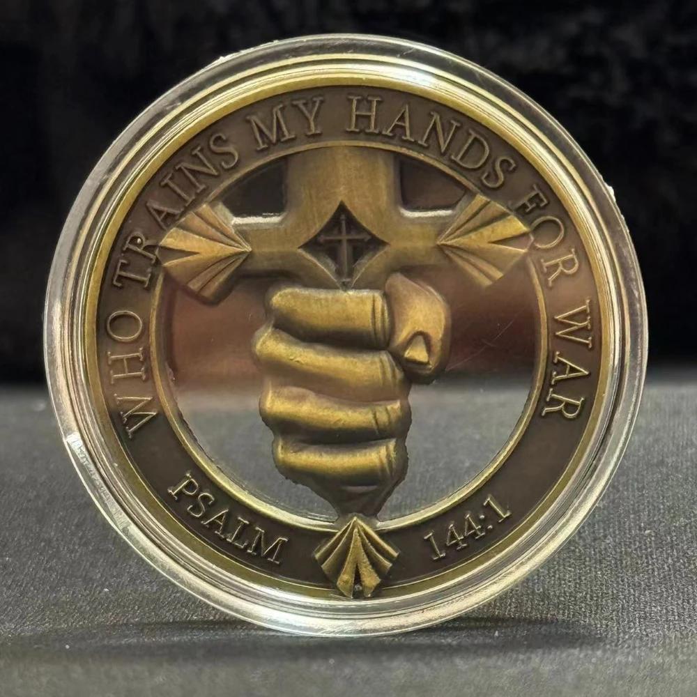 سيف الروح ثقب العملات المطلية بالبرونز التي تدريب يدويًا للعملة التذكارية للحرب #6