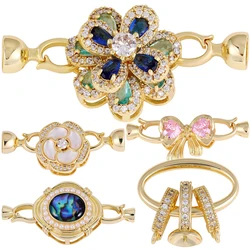 Juya 18K Echt Vergulde Decoratie Sluiting Sluiting Sluiting Sluiting Accessoires Voor Diy Vrouwen Luxe Kralen Parels Sieraden Maken