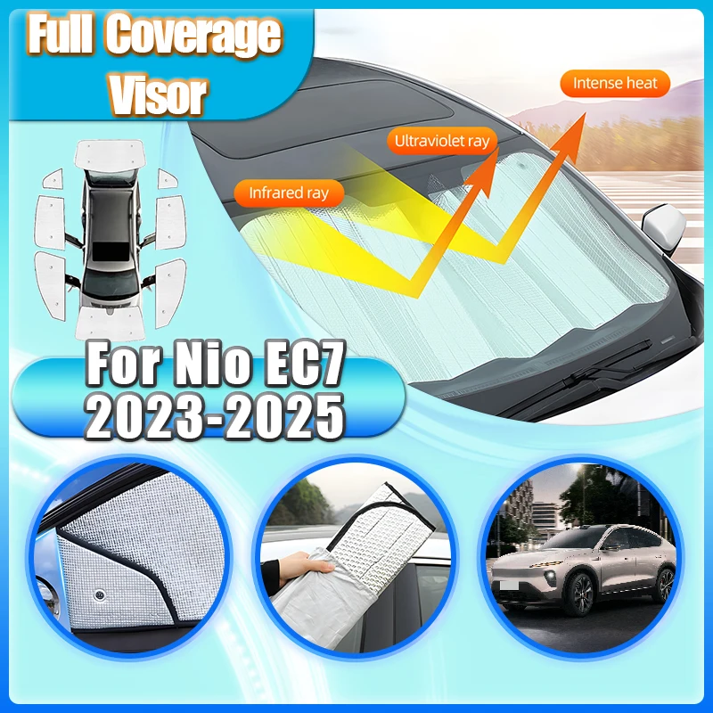 

Full Cover Sunshade For Nio EC7 5-door Coupe SUV 2023 2024 2025 Car Visor Window Curtain Shade Sunscreen Anti-UV Car Accessories