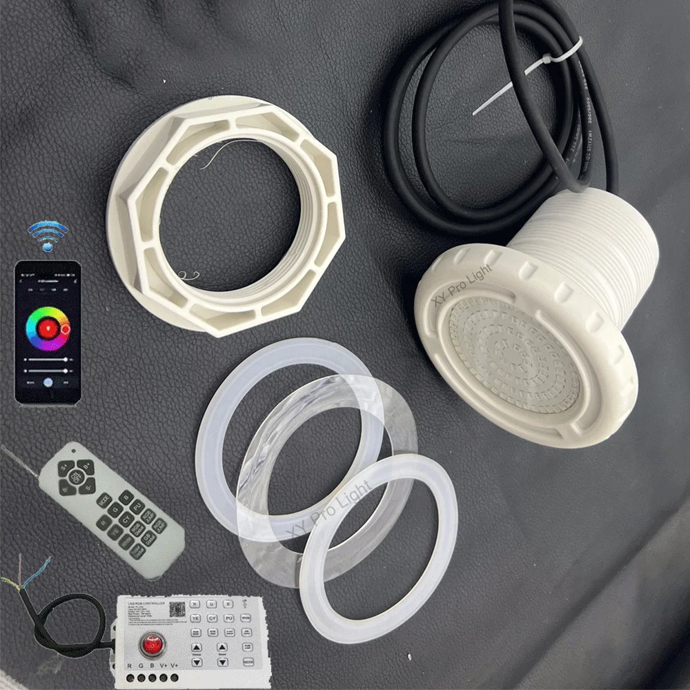 DC12V 15W RGB LED Underwater Swimming Pool Lights Input 85-265V Bluetooth APP Control Waterproof Fountain Landscape Bathtub Lamp