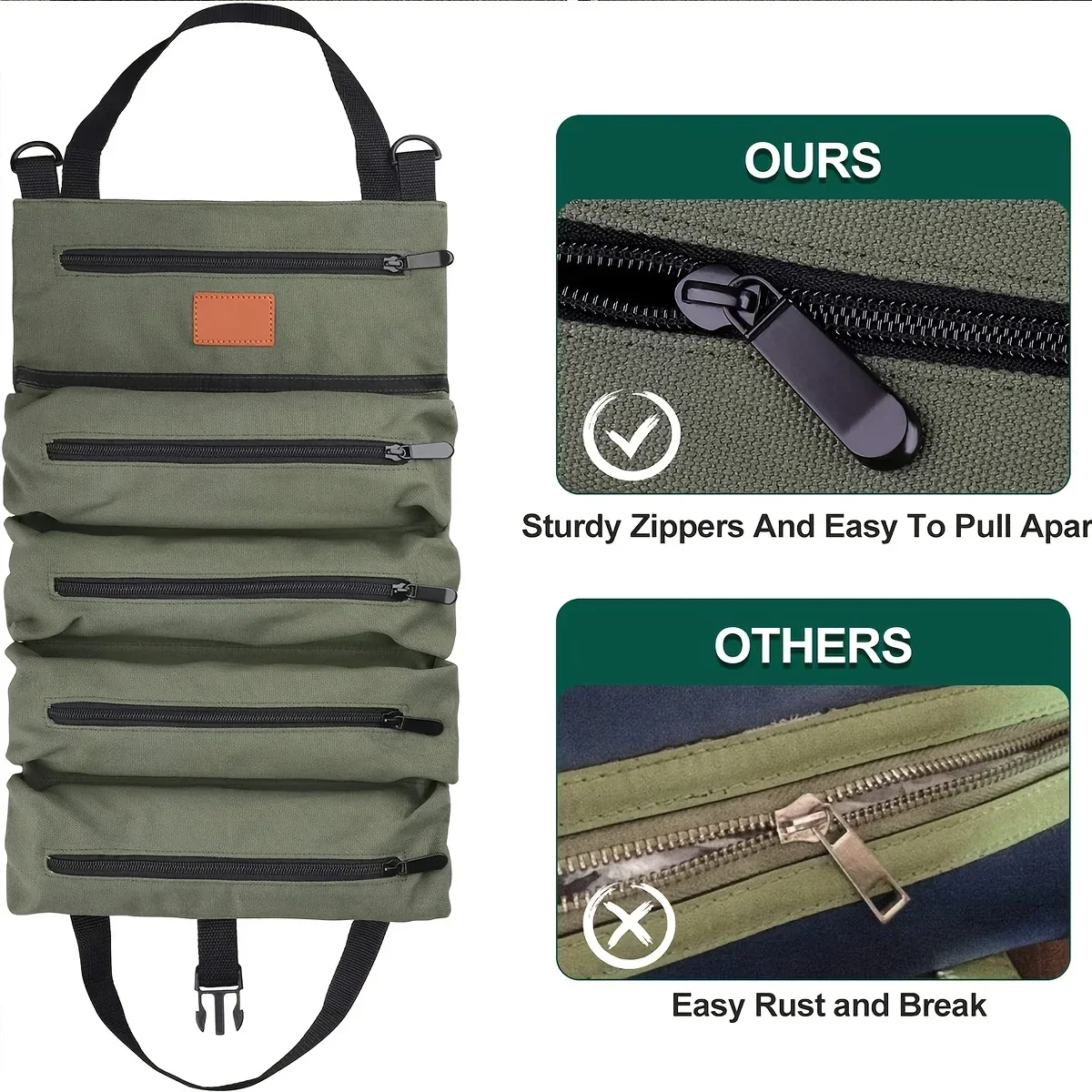 Multi-Purpose Roll Up Tool Bag Capacity Large Thickened Organizer Hand Tool Kit Abrasion Resistant Waterproof Storage Tool Kit