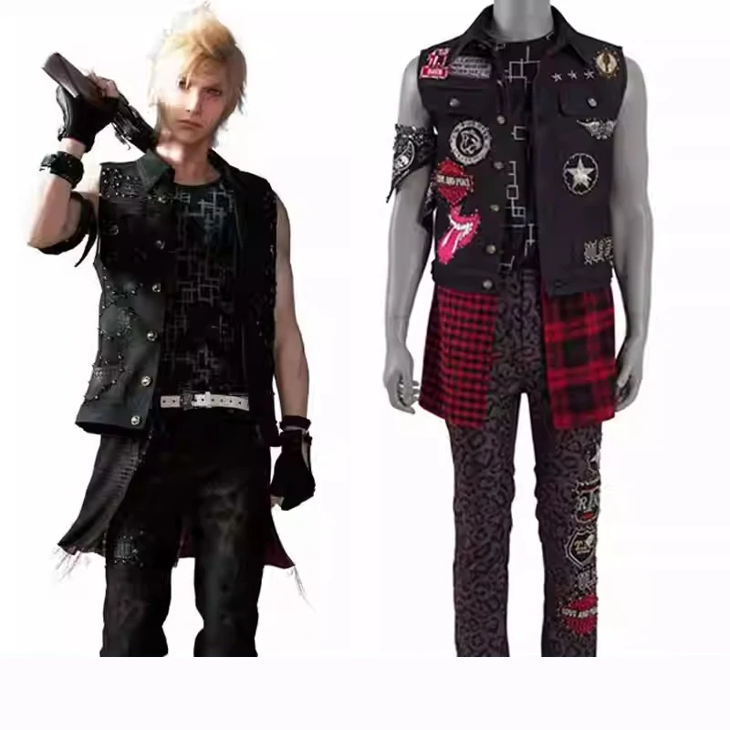 

Игра FFXV Косплей Prompto Argentum Костюм Мужской Жилет Брюки Полный Комплект Наряд Для Хэллоуина