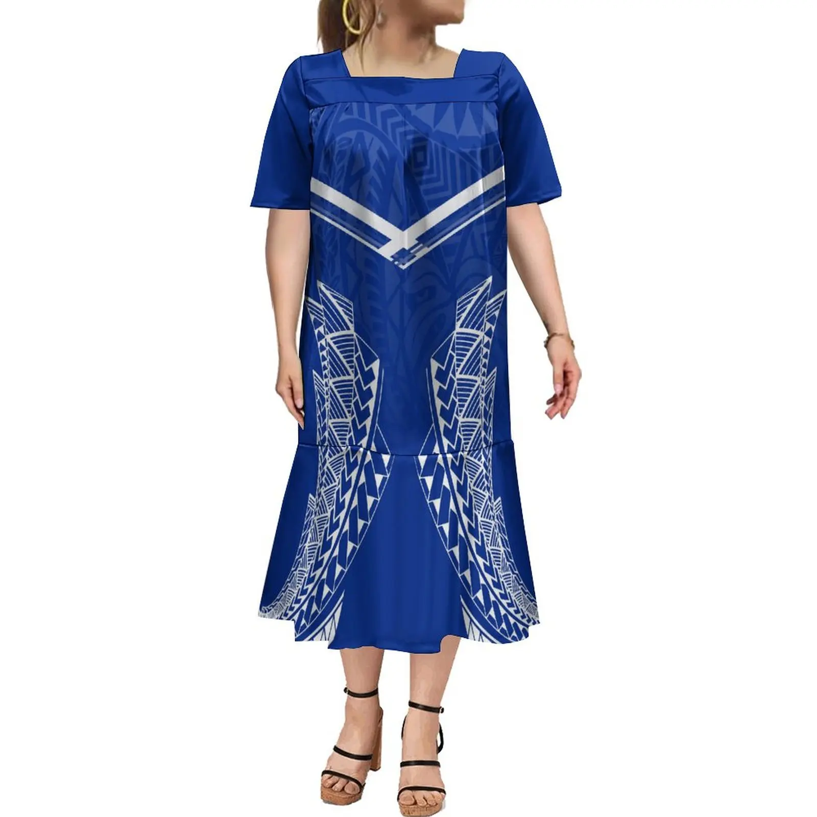 Women'S Square Neck Dress Micronesia Women'S Muumuu Women'S Mermaid Dress Plus Size 6xl Custom