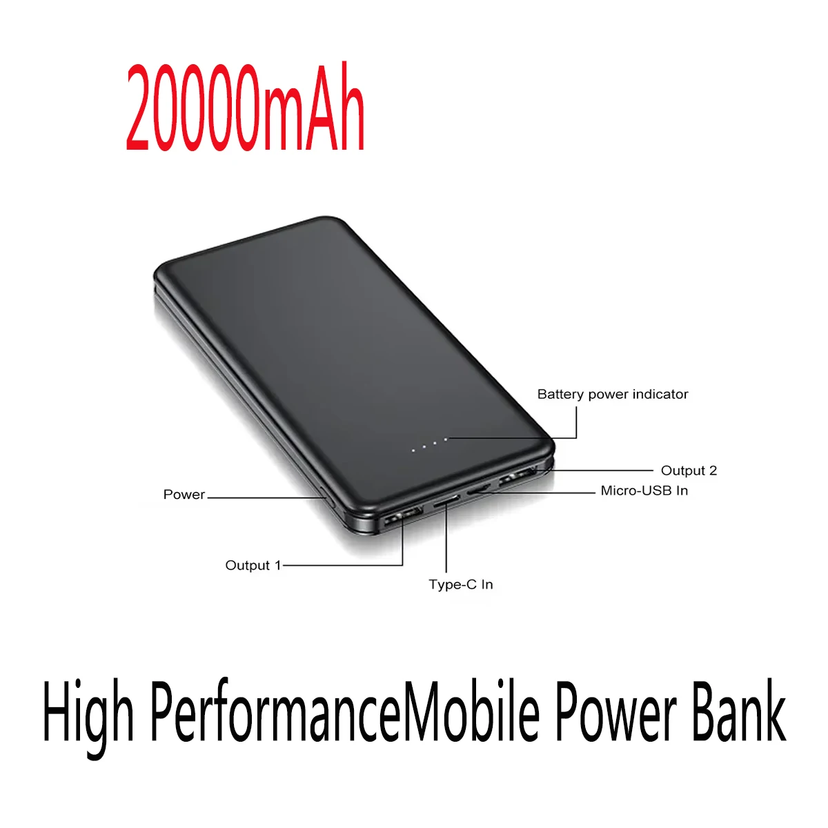 

20000mAh Power Bank 35W Type C PD Fast Charging Powerbank External Battery for iPhone15 Pro Xiaomi 14 Samsung S23