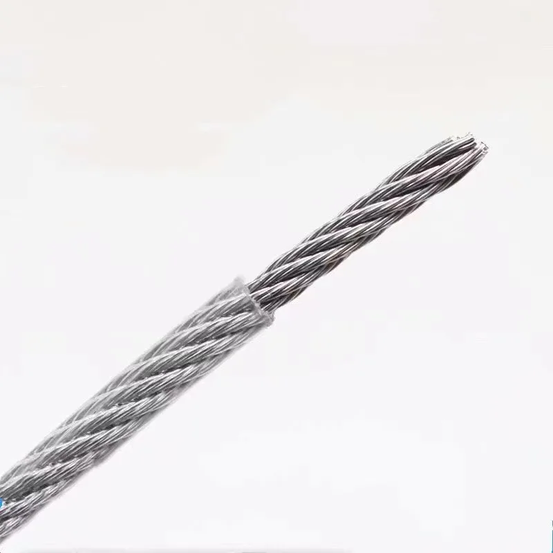 5 meters 3mm-8mm PVC Coated Flexible Steel Stranded Wire Lift Rope Cable Transparent 304SS