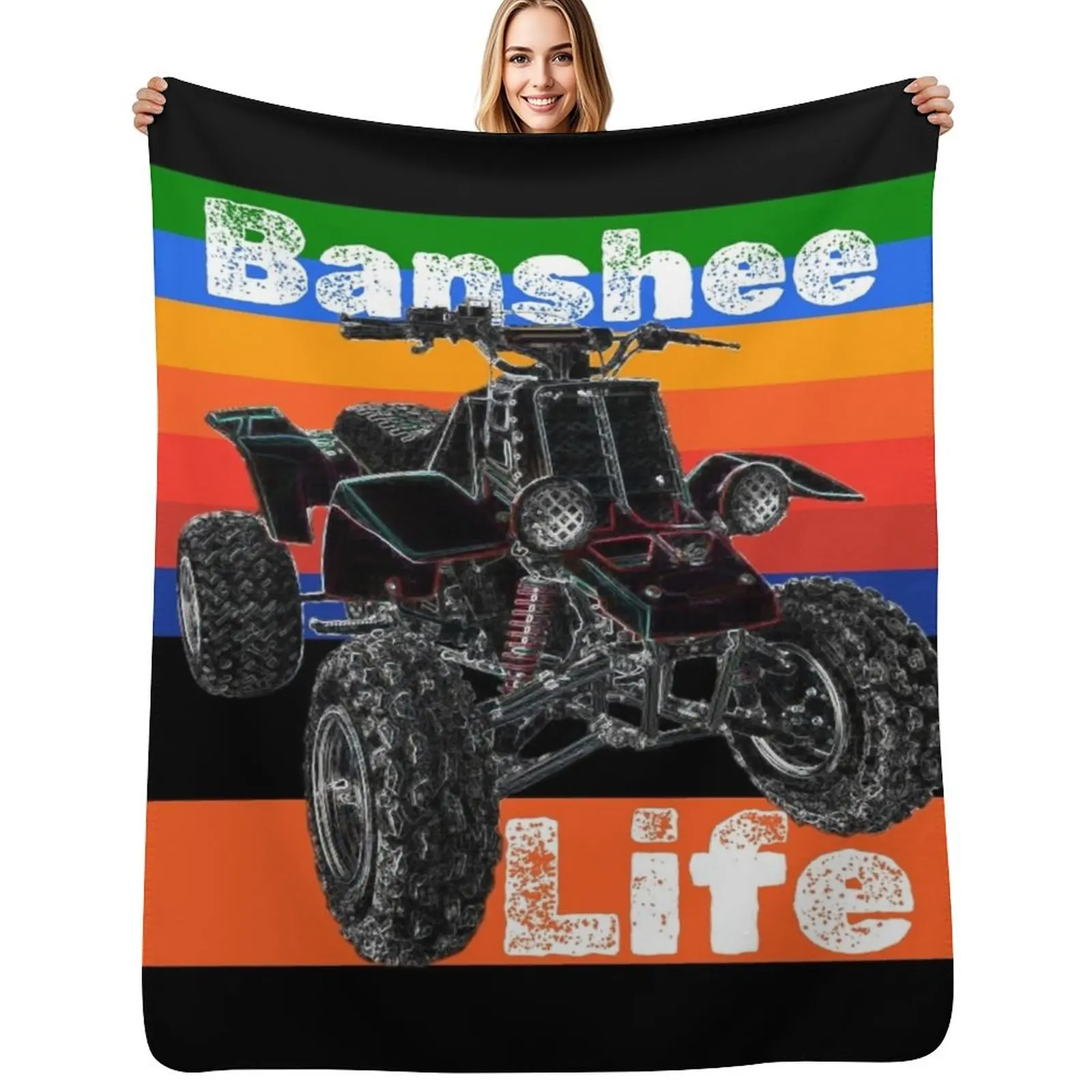 Banshee Quad ATV, Banshee Four Wheeler, Quad Bike Throw Blanket Sofa Throw Decoratives Plaid Comforter Soft Big Blankets