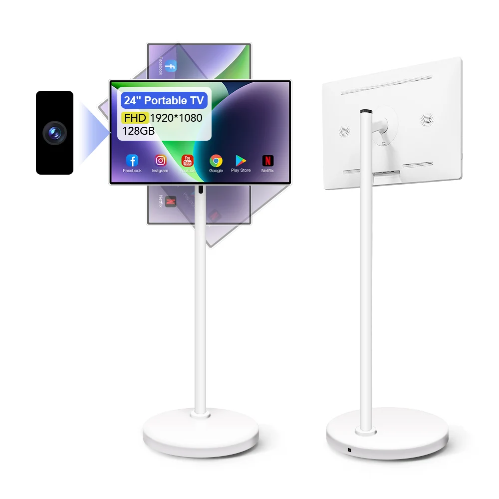 24 Inch Touch Screen Battery Power Android Smart Portable Display In Cell Touch Screen Gym Gaming Live Room Smart Portable TV