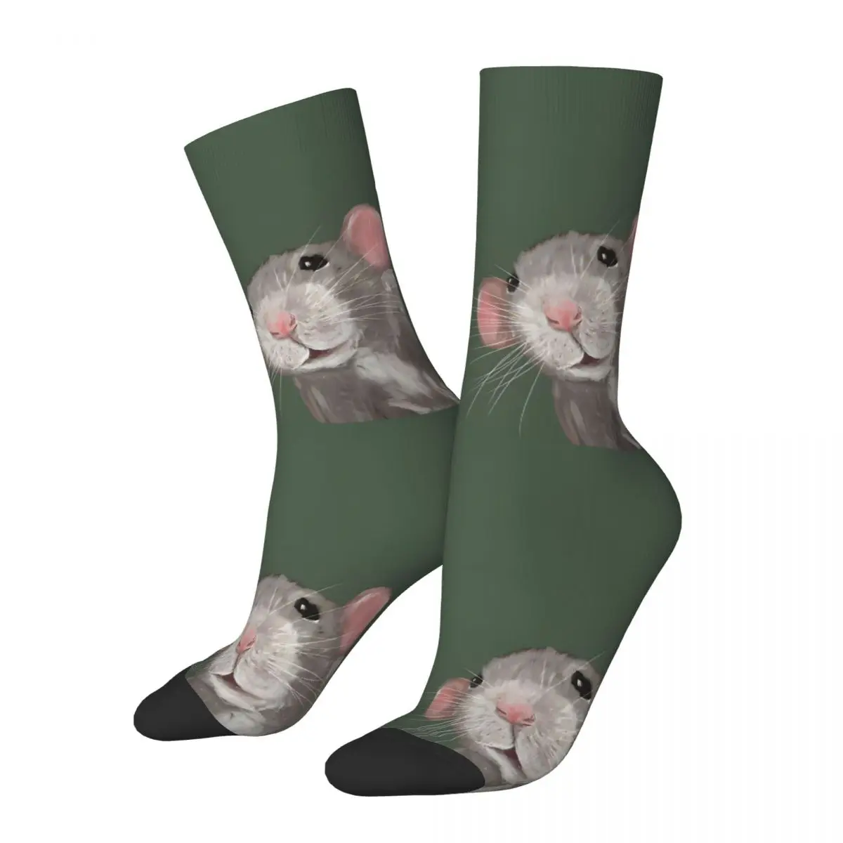 Funny Happy Sock for Men The Peeking Rat Harajuku Quality Pattern Printed Crew Sock Casual Gift