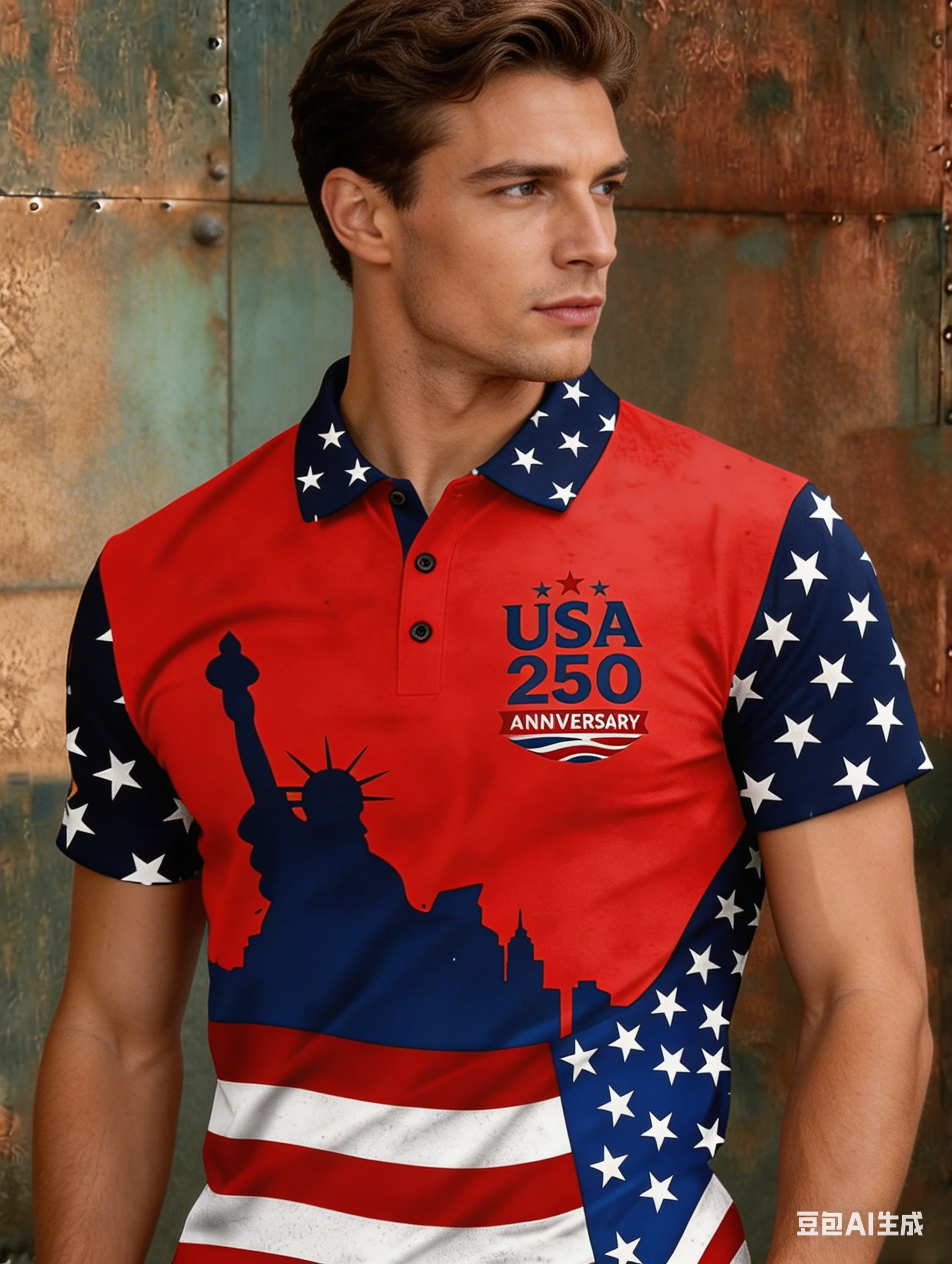 

Men's USA Patriotic Polo Shirt 3D Print Big USA Letter USA Flag Short Sleeve Casual Athletic Top 2026