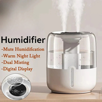 Large Capacity Humidifier USB Double Spray Quiet Humidifier Home Dormitory Office Bedroom Desktop with Night Light