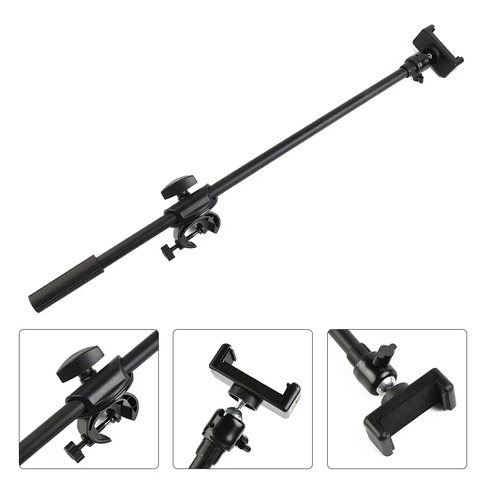 2023 New 55CM Rotating Microphone Stand Crossbar  Arms Mic Clip Phone Holder Extension Bracket Designed With 3/8 Thread