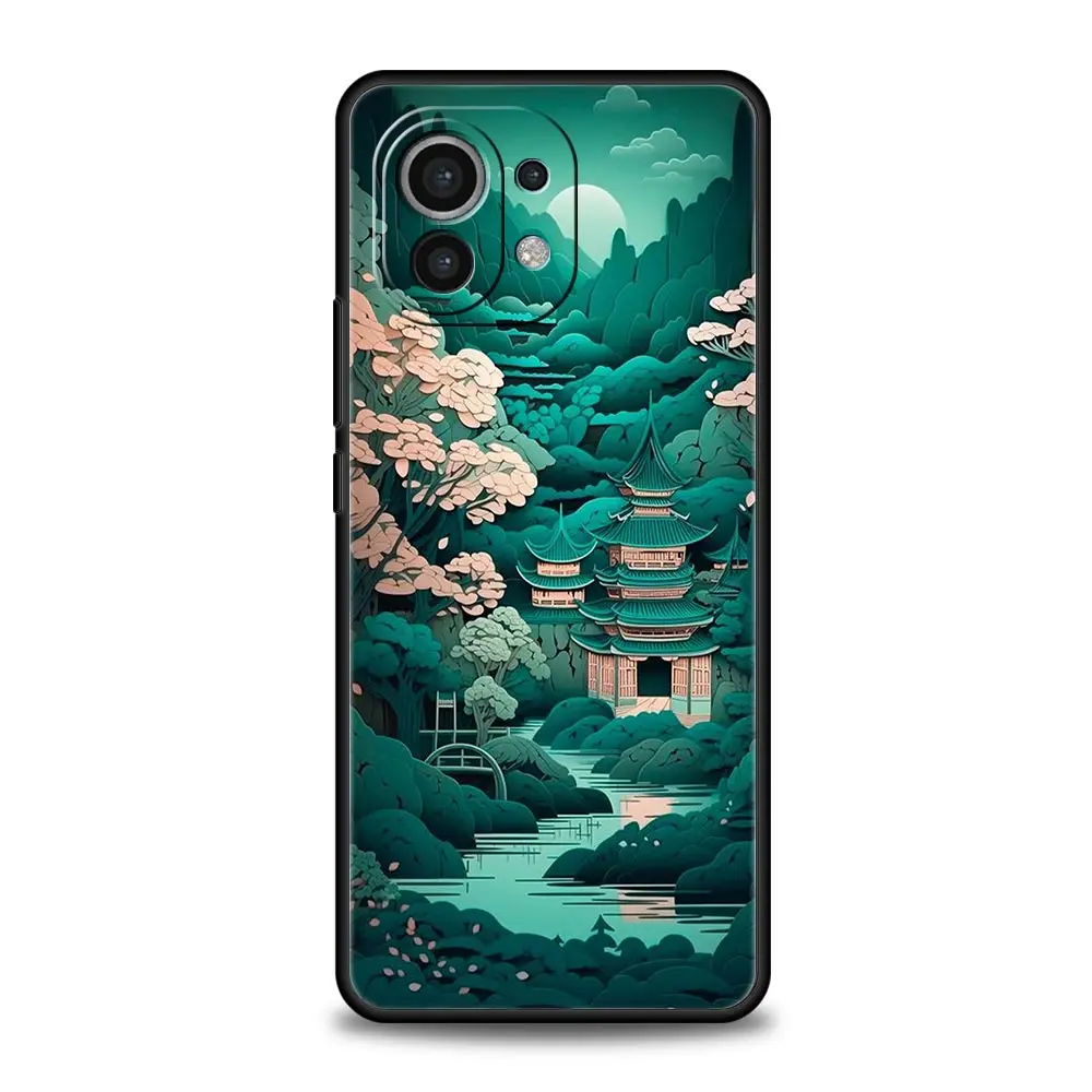 Japanese Landscape Phone Case For Xiaomi 14 13T 12T Pro 12 13 11 Ultra Mi Note 10 Lite 10T 5G 11X Pro 11T 11i 9T Silicone Cover