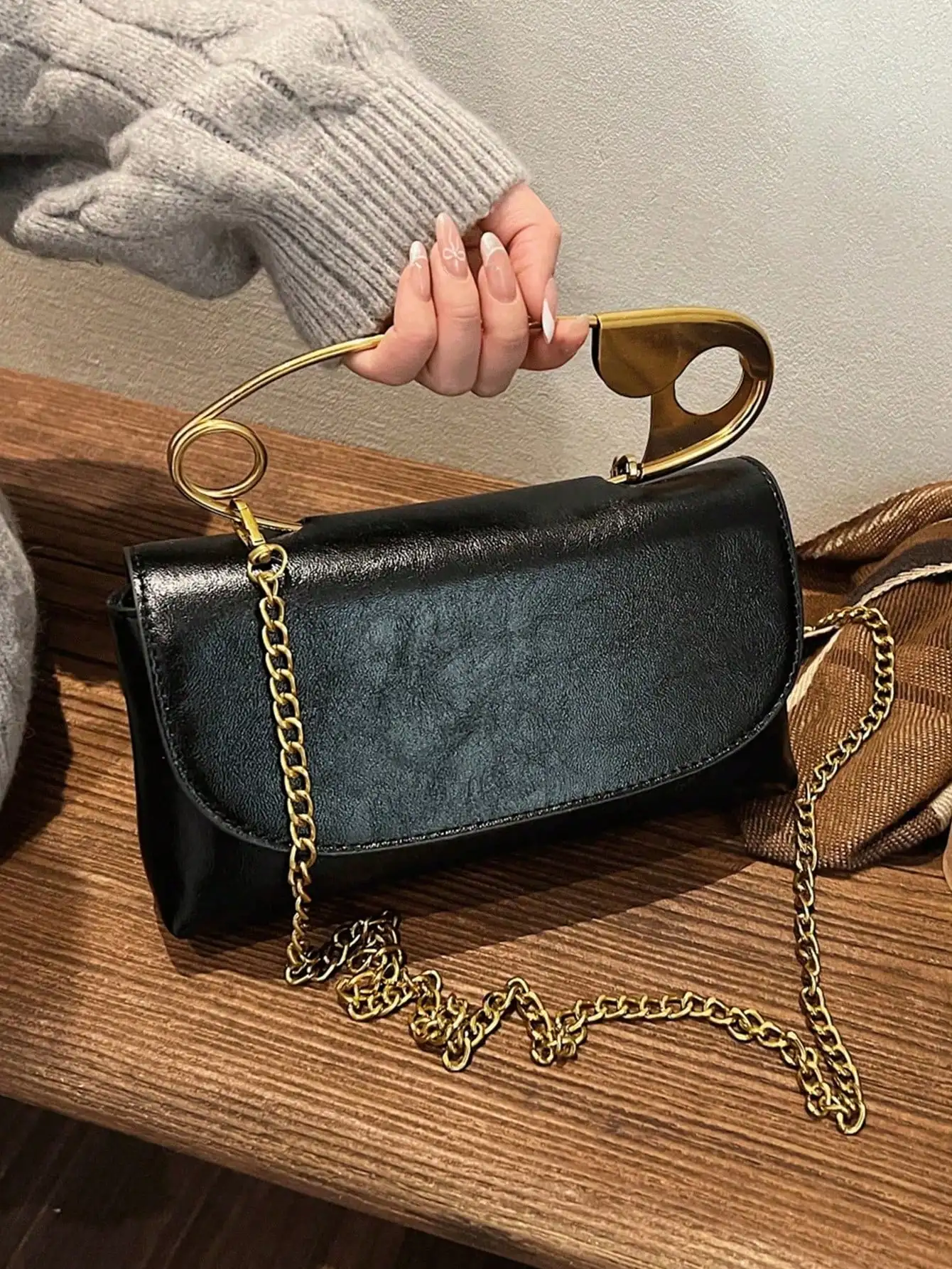 

Винтажная бордовая красная сумка через плечо, индивидуальная сумка с брошью, повседневная повседневная сумка через плечо для женщин