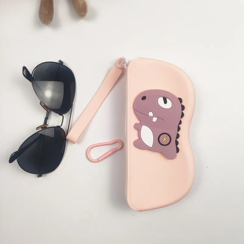 ซิลิโคนซิปแว่นตากระเป๋ากันน้ํากระเป๋าเครื่องสําอางค์เหรียญกระเป๋าผู้หญิงสี Candy ป้องกันฝุ่นแว่นตากล่องของขวัญ B2