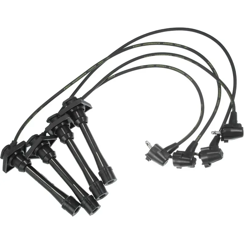 A Set of Four Spark Plug Wires Set Silicone Ignition 90919-22327 For Toyota Corolla 1993-1997 1.8L