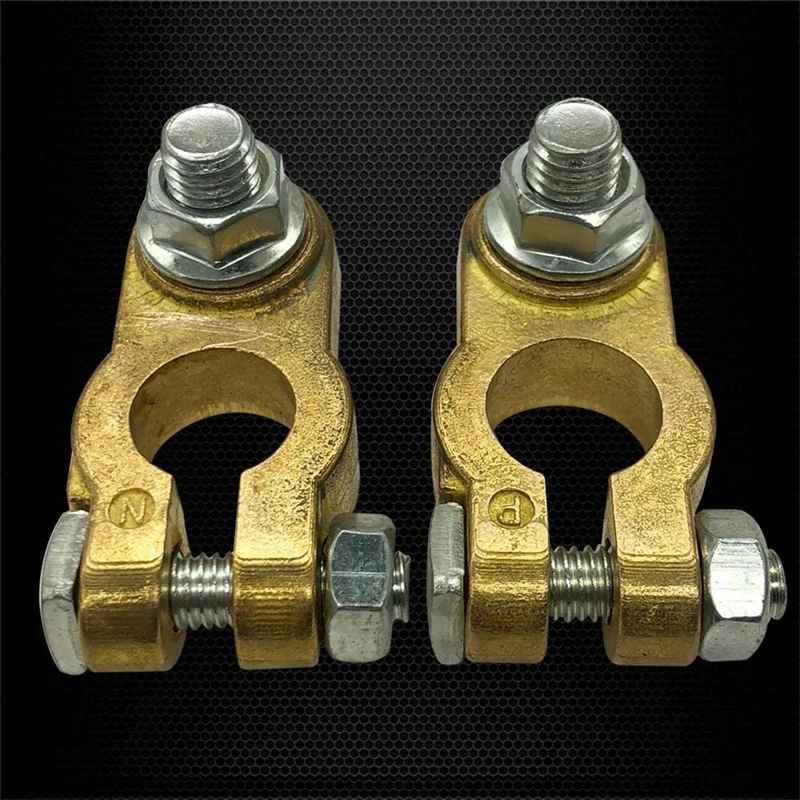 2Pcs Car Battery Terminal Wire Cable Clamp Top Quick Post Terminal Positive & Negative Electric Connector Clamps Auto Accessorie