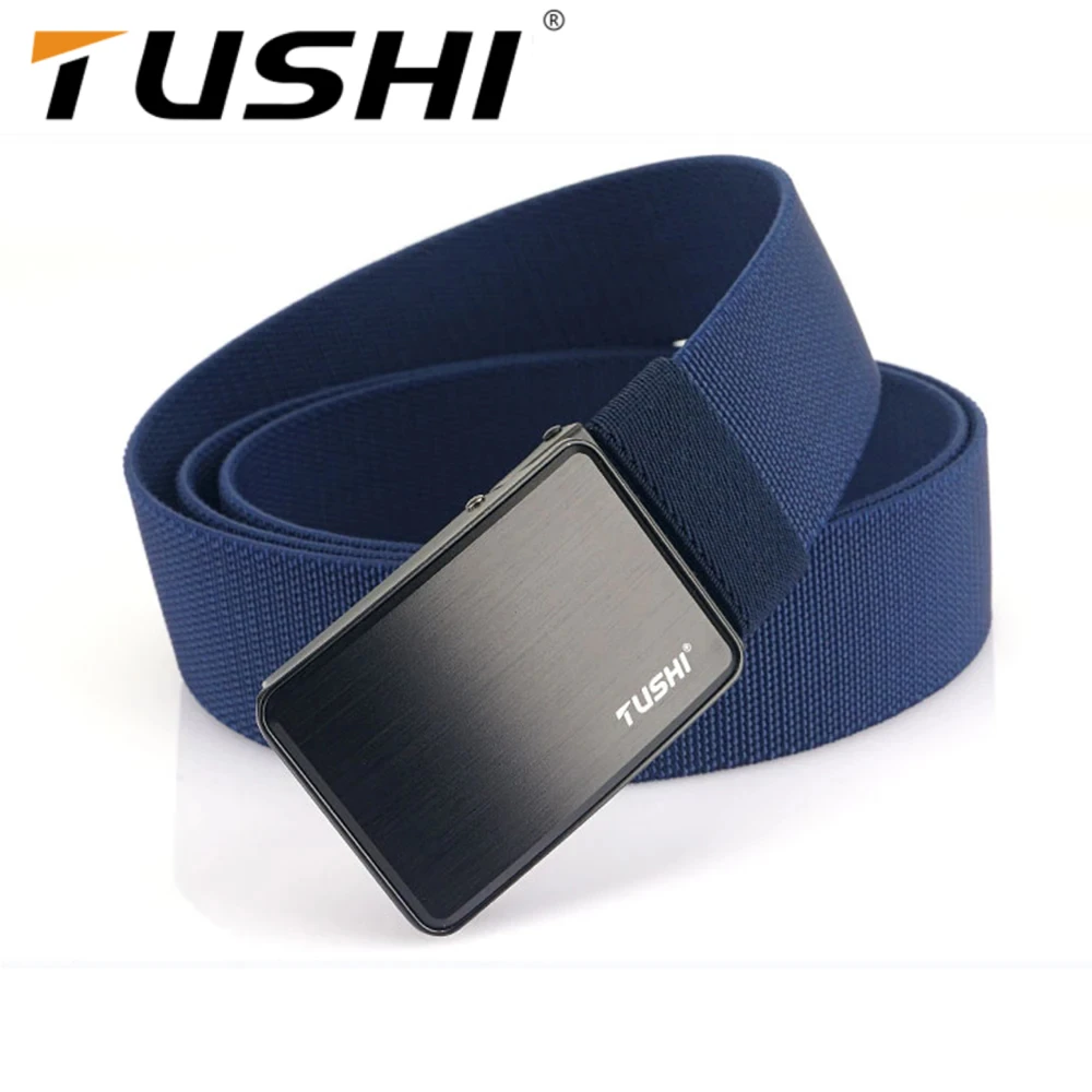 

TUSHI Brand New men's nylon 3.8cm wide canvas belt versatile workwear jeans casual buckle belt