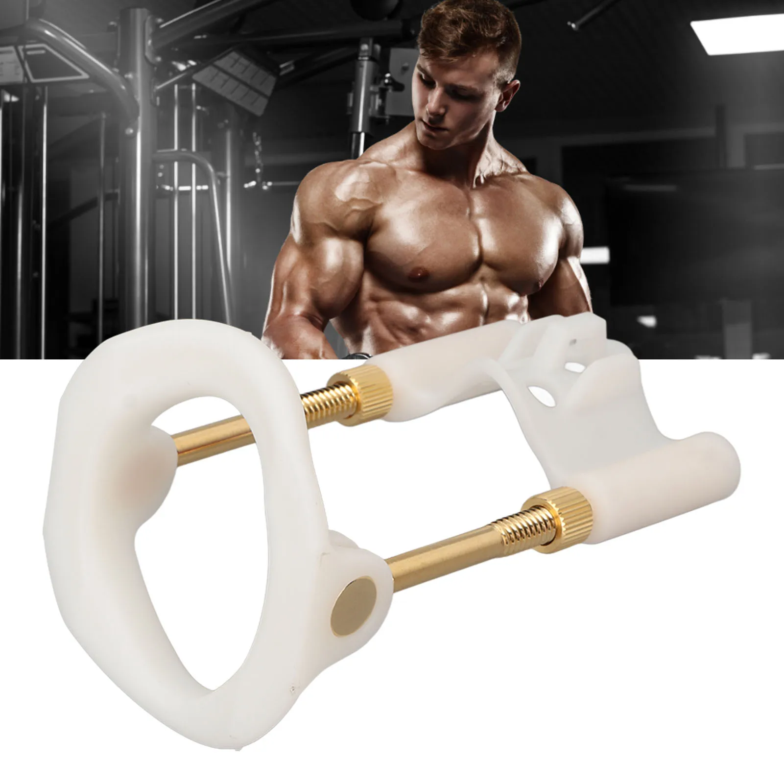 

Men Bracket Stretcher Tool Adjust Size Easy Detachable Strength Training Device White Gold