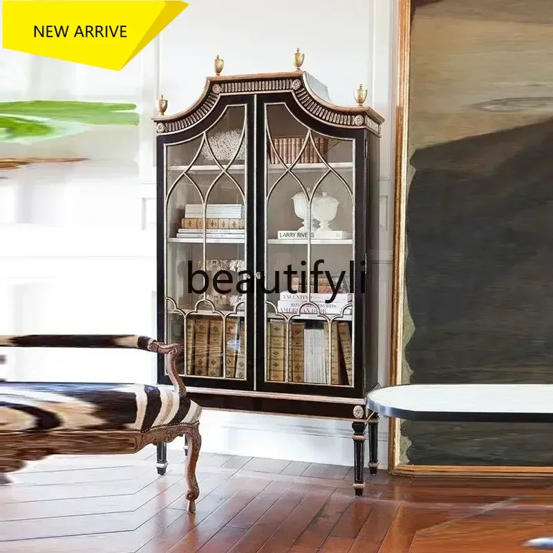 

D2520 French retro solid wood carving flowers, American country decorative cabinets, lockers, storage cabinets1225