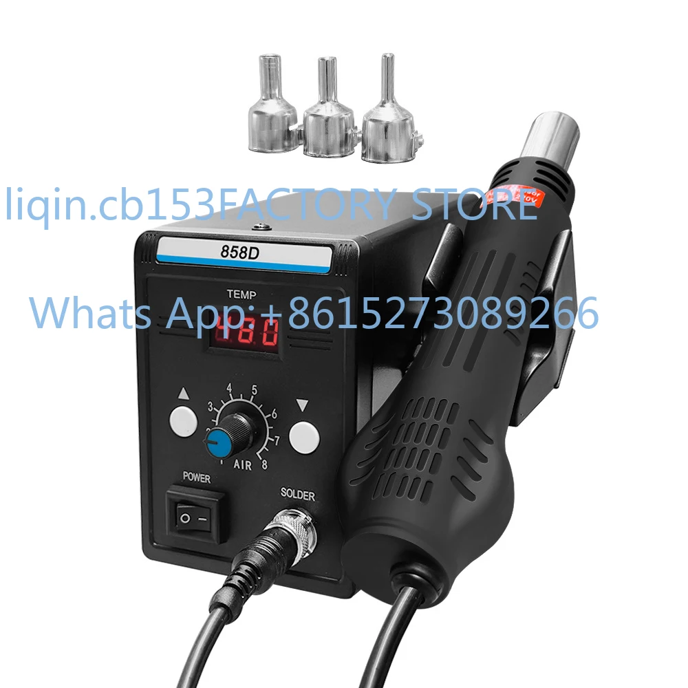 Adjustable temperature digital display 700 watt hot air heat gun patch desoldering rework station with desoldering nozzle