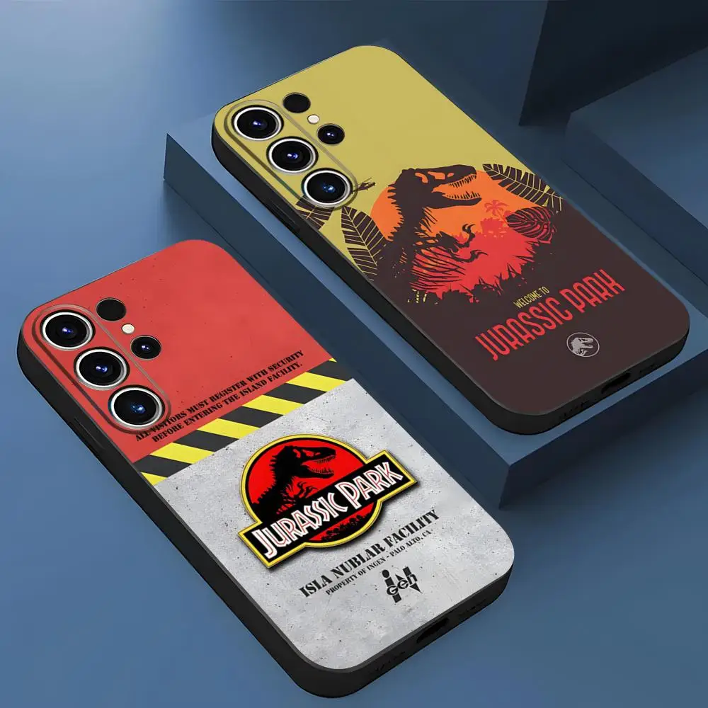 J-Jurassic Park Dinosaurier-Welt Handyhülle für Samsung S26 S24 Ultra S25 S23 Fe S22 S20 S21 Plus A16 A54 A34 A53 Rückseiten-Cover