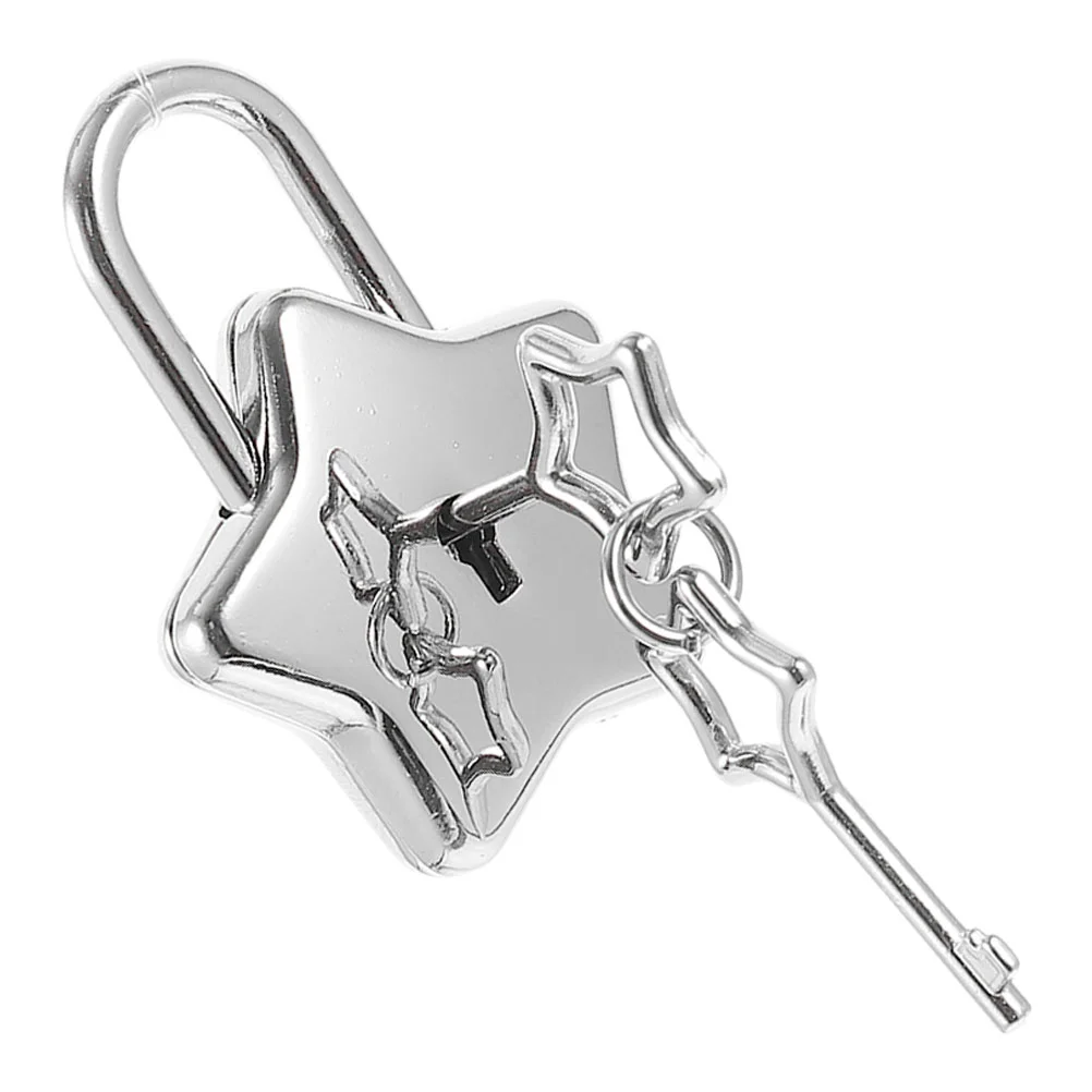 Laptop Padlock Small Padlocks with Keys Mini Locker Star Shaped for DIY Diary Alloy Travel Choker Necklace