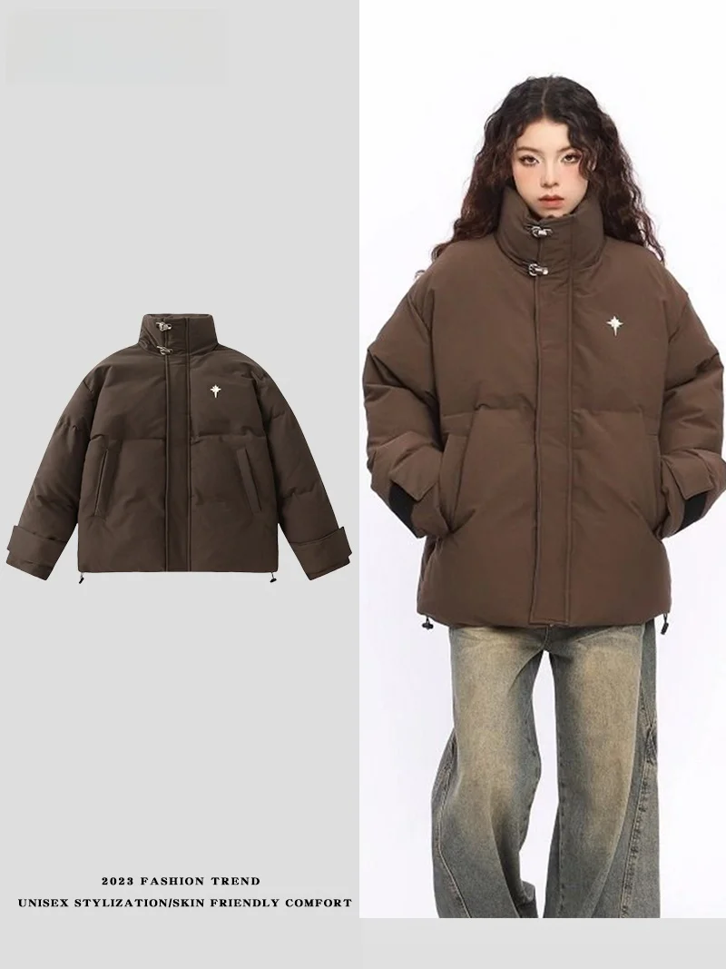 

Американский ретро воротник-стойка из тонкого хлопка для мужчин, зимняя новинка, повседневная пара на молнии, нейлоновая ткань, деловая повседневная одежда