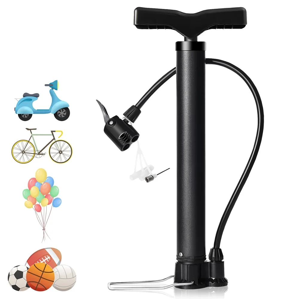 120 Psi Bike Pump Bicycle Foot Air Pump Tire Inflator Schrader Presta Dunlop Valve MTB Road Cycling Inflator