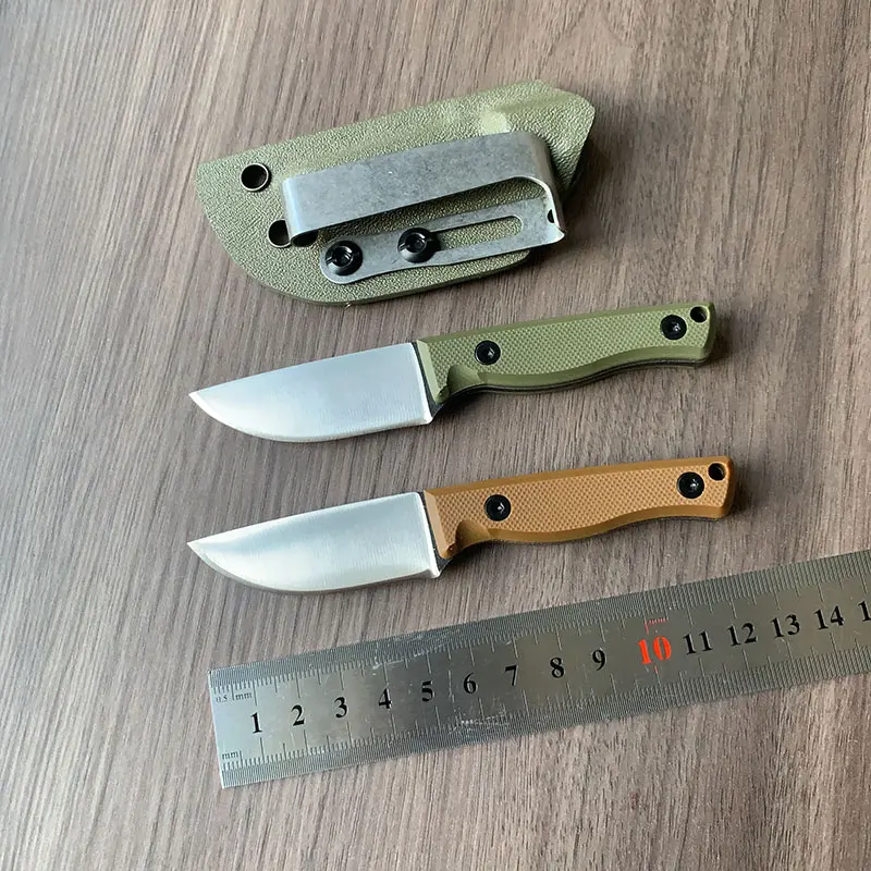 420 Stainless Steel Sharp Small Fixed Blade Knife G10 Handle Comfortable Outdoor Portable Staight Knives With Clip Scabbard