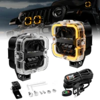 Luz LED de trabajo blanca y ámbar, luz antiniebla de conducción, luz de circulación diurna, barra de luz Led para coche, camión, camioneta, barco, Suv todoterreno, 2 uds.