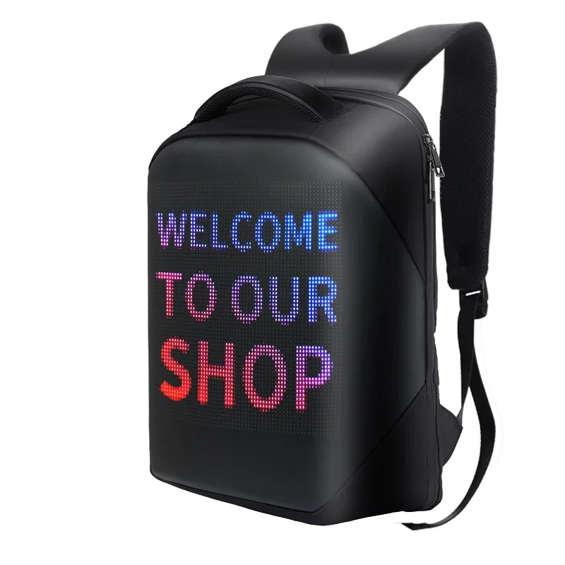 2024 Update LED Backpack 4.0 Thick BLUETH Version Smart Cellphone Control LED Screen Dynamic Fashion Cool Motorcycle Backpack