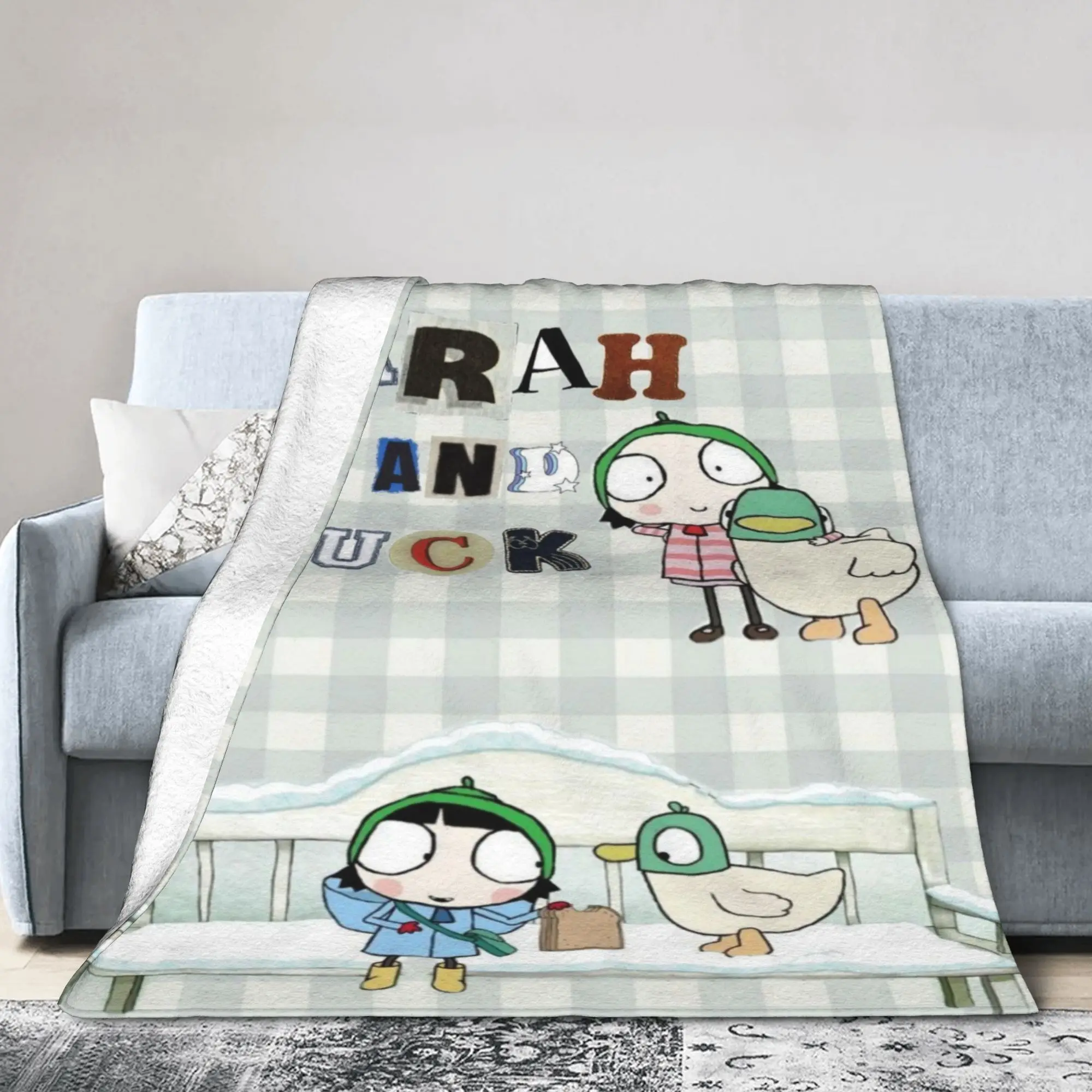 Sarah And Duck Blanket Lightweight Thin Coral Fleece Plush Comfort Gifts  Throw Blanket Plush Thin Quilt