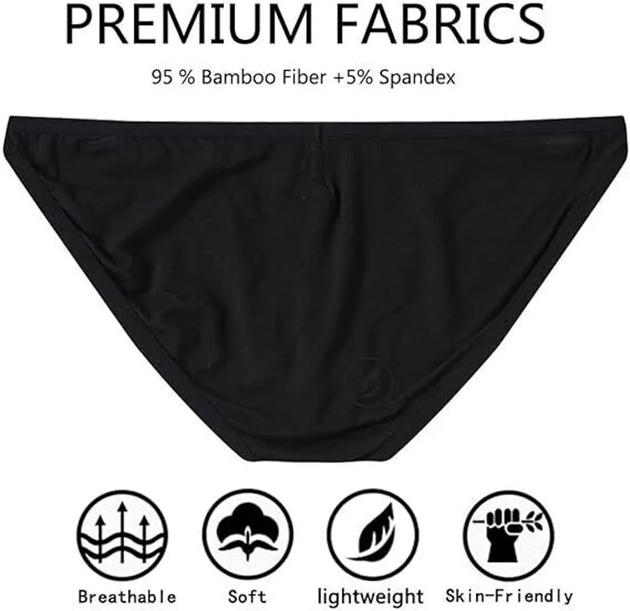 Zonbailon 3 Pack Men's Tagless Bamboo Briefs - Breathable Fabric, Comfy & Gentle Men Underwear