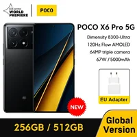 New Global Version POCO X6 Pro 5G Smartphone 6.67" CrystalRes 1.5K Flow AMOLED DotDisplay MTK 8300-Ultra Mali-G615 5000mAh