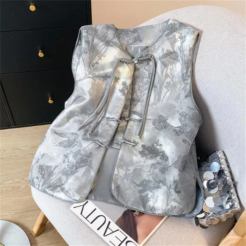 

Women's Vests Women's Jackets New Fashion Vest National Wind Loose ink Painting Vest Coat High Loose tank top Temperament Coat