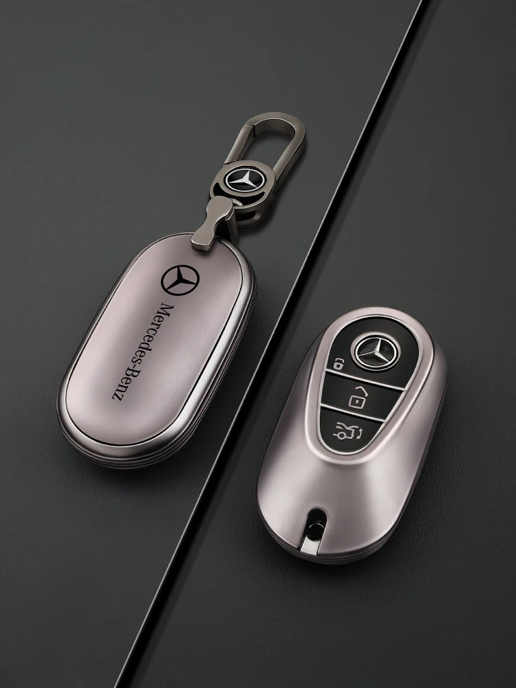 Car Zinc Alloy Key Case Bag Metal Key Shell For Mercedes-Benz AMG C-Class S-Class GLC EQE EQS W223 X254 V297 V295 W206 S206 X206