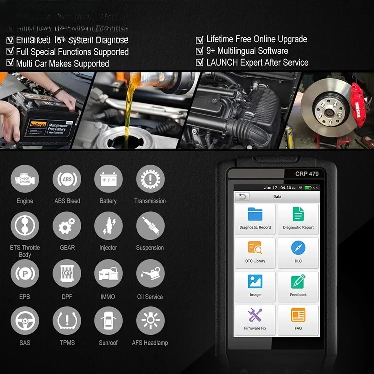 nch X431 CRP479 OBD2 Automotive Scanner Code Reader ABS EPB DPF Oil Injector Coding ODB2 Car Diagnostic Tool OBD2 Scanner - view 4