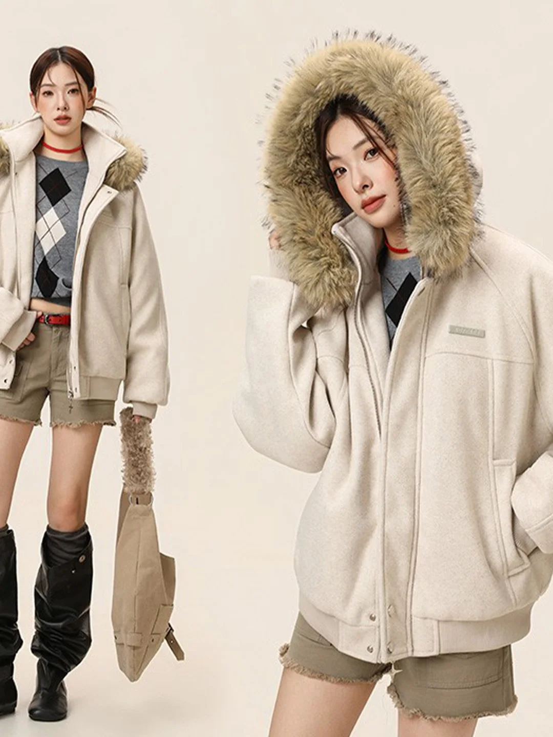 

Модная зимняя мужская куртка с отстегивающимся большим меховым воротником и капюшоном, повседневная теплая верхняя одежда из полиэфирного волокна, на молнии, с длинными рукавами.