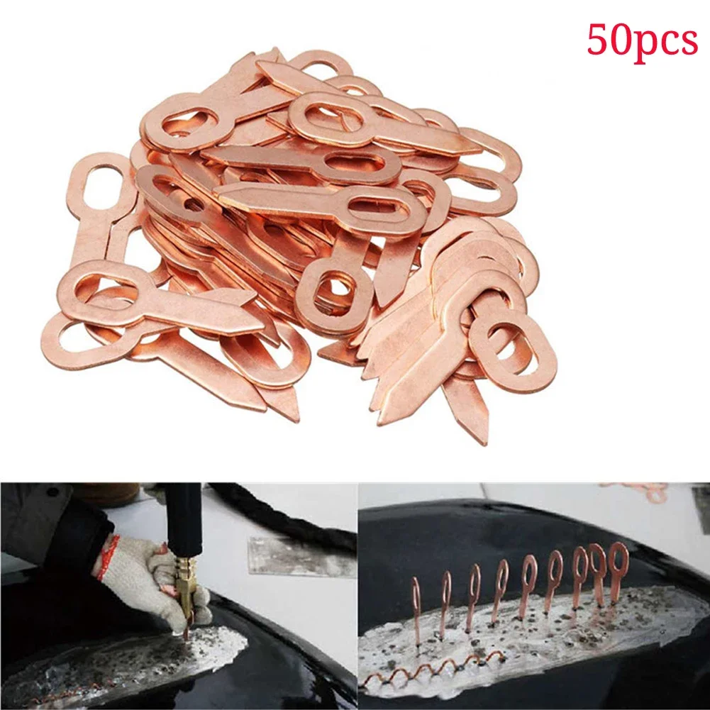 50x Dent Puller Rings For Spot Welding Welder Car Body Panel Pulling Washer Tools 55mm Copper Plated Repair Accessories