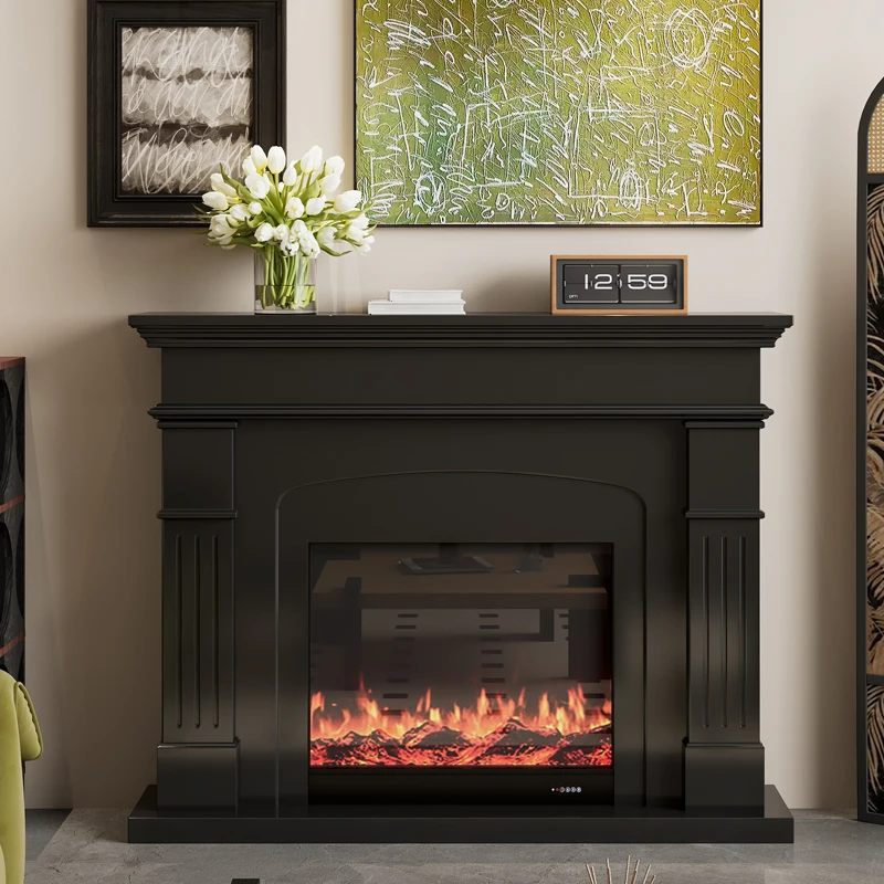 Simple fireplace simulation thermal power fireplace antique black fireplace porch frame