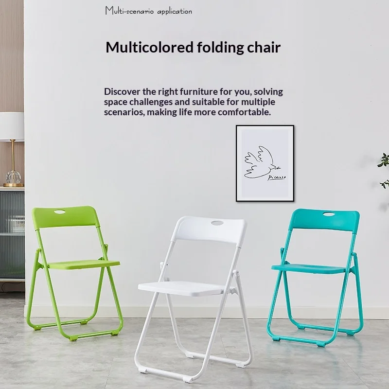 Portable Folding Dining Chair Stool Lightweight Backrest Foldable Seat Kitchen Bar Office Camping Dorm Furniture Living Room