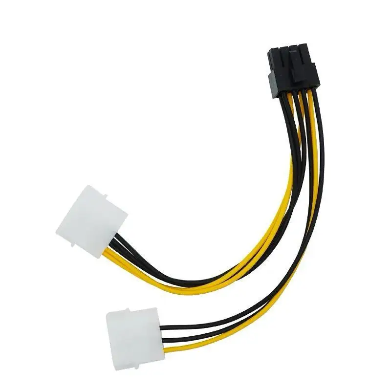 8Pin Male To Dual 4Pin Female PCI Express To Molex Graphics Card Power Cable Adapter Male To Dual Female Converter