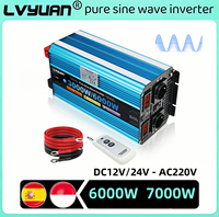 LVYUAN Pure Sine Wave Inverter 4kW-7kW DC12V/DC24V AC220V 230V Home/Outdoor Smart Remote Control Power Inversor