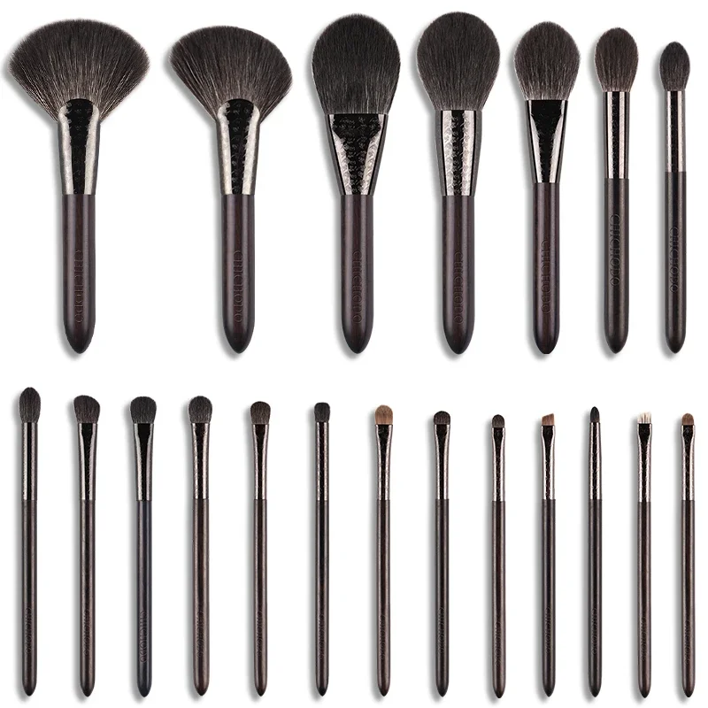 

CHICHODO Natural hair Synthetic hair Carved aluminium tube Ebony handle 20Pcs Ink Cloud Series Makeup brush set Spot sale