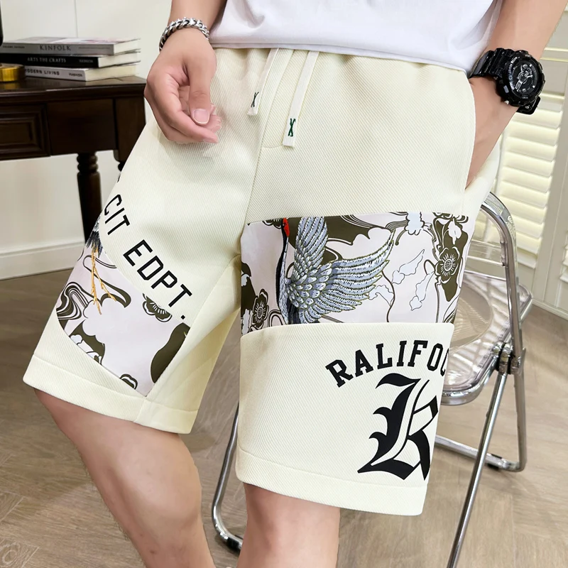 

Men's Casual Beach orts Summer Trendy Loose Five-Quarter Length Faionable Polyester Fiber Breathable Comfortable Straight...