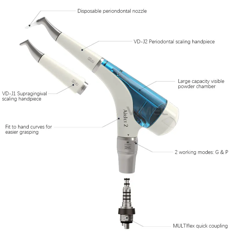 New de ntal AIR Polisher Teeth Whitening  Sandblaster Machine AIR Flow Prophy Unit Jet 4 Hole with quick Connect de ntal EQUIPME