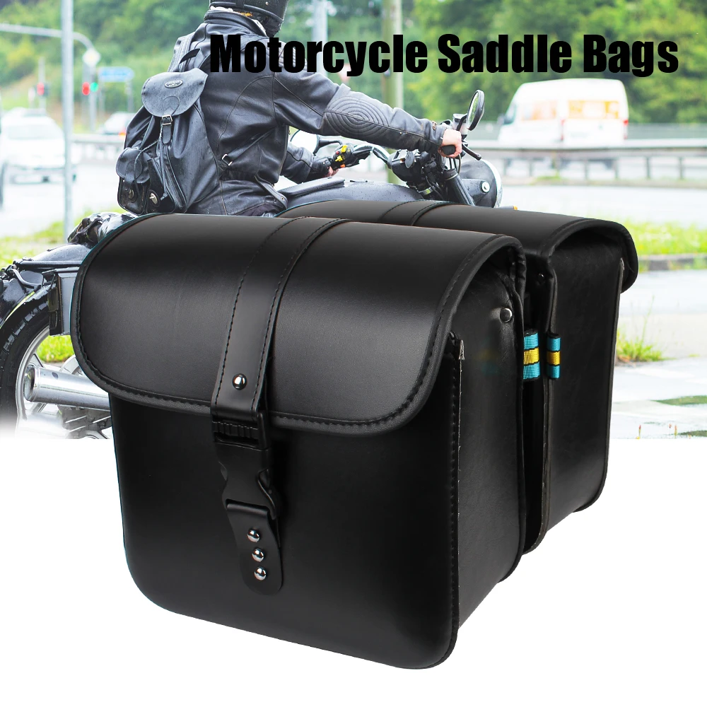 

Motorcycle Storage Tool Bag Motor Tail Luggage Suitcase Side Luggage Saddle Bag Motorcycle Riding Travel Tank Bag PU Leather
