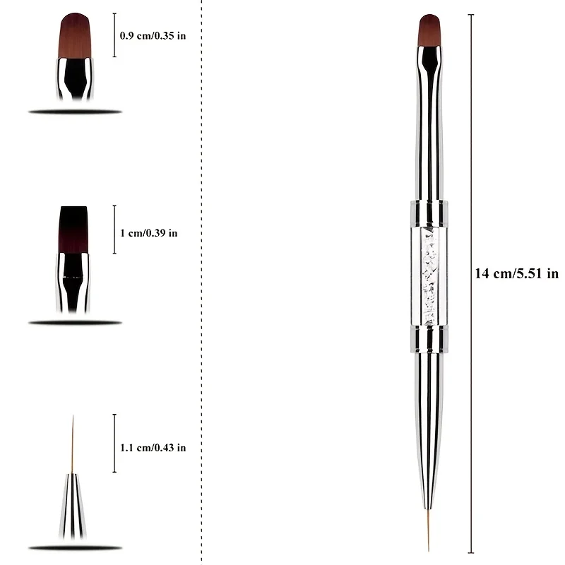 2pcs/pack Random Color Double Head Nail Brush Pulling Pen Nail Pen Set