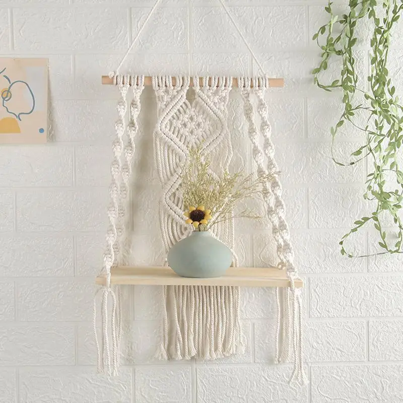 Plant Tapestry Wall Hanging Boho Decor Handwoven Macrame Tassels Home Wall Decoration Shelf DIY Home Decor Vintage Retro New