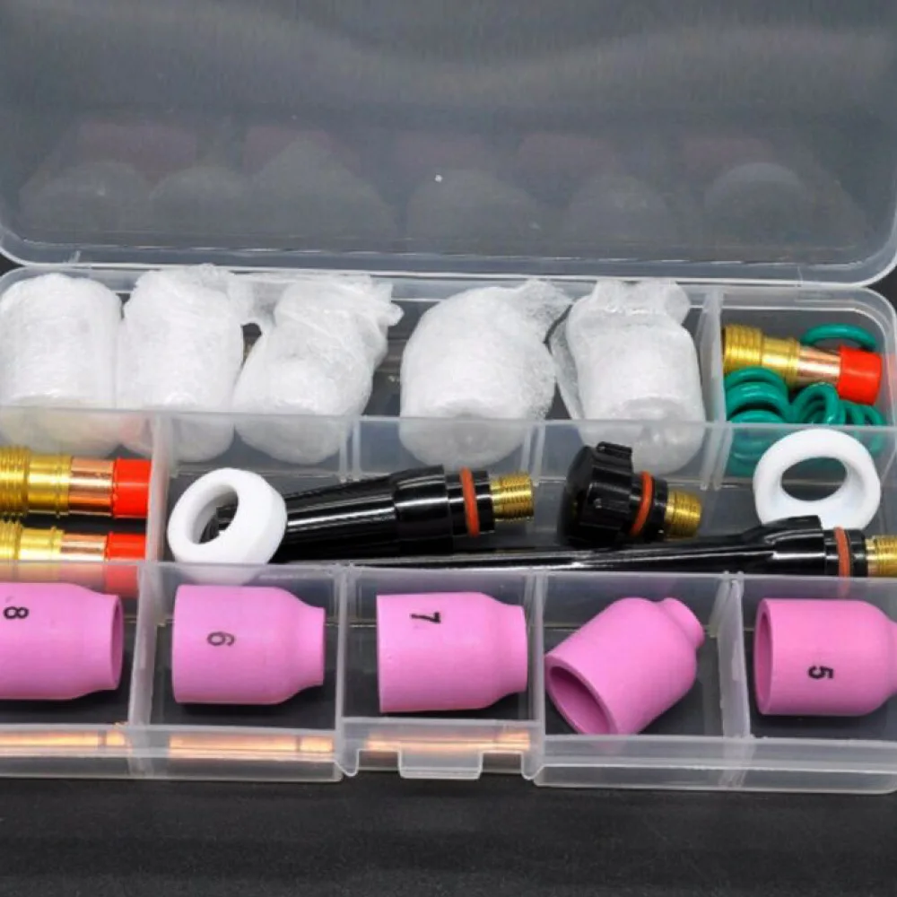 Universal Tig Torch Kit For WP17 WP18 WP26 Consumables Glass Cup Nozzle Collet Body Gas Lens Soldering Machine Accessory